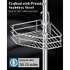 Aoibox Corner Shower Caddy Tension Pole, Quick Setup, Rust-Free Bathroom Shower Organizer for Shampoo Storage, 4-Tier Adjustable Shelf, Drill Free - 3 of 4