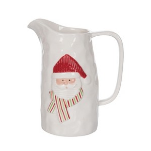 Transpac Jolly Santa Ceramic Pitcher 59oz Multicolor Beverage Server for Christmas Tabletop Decor and Gift Giving - 1 of 1