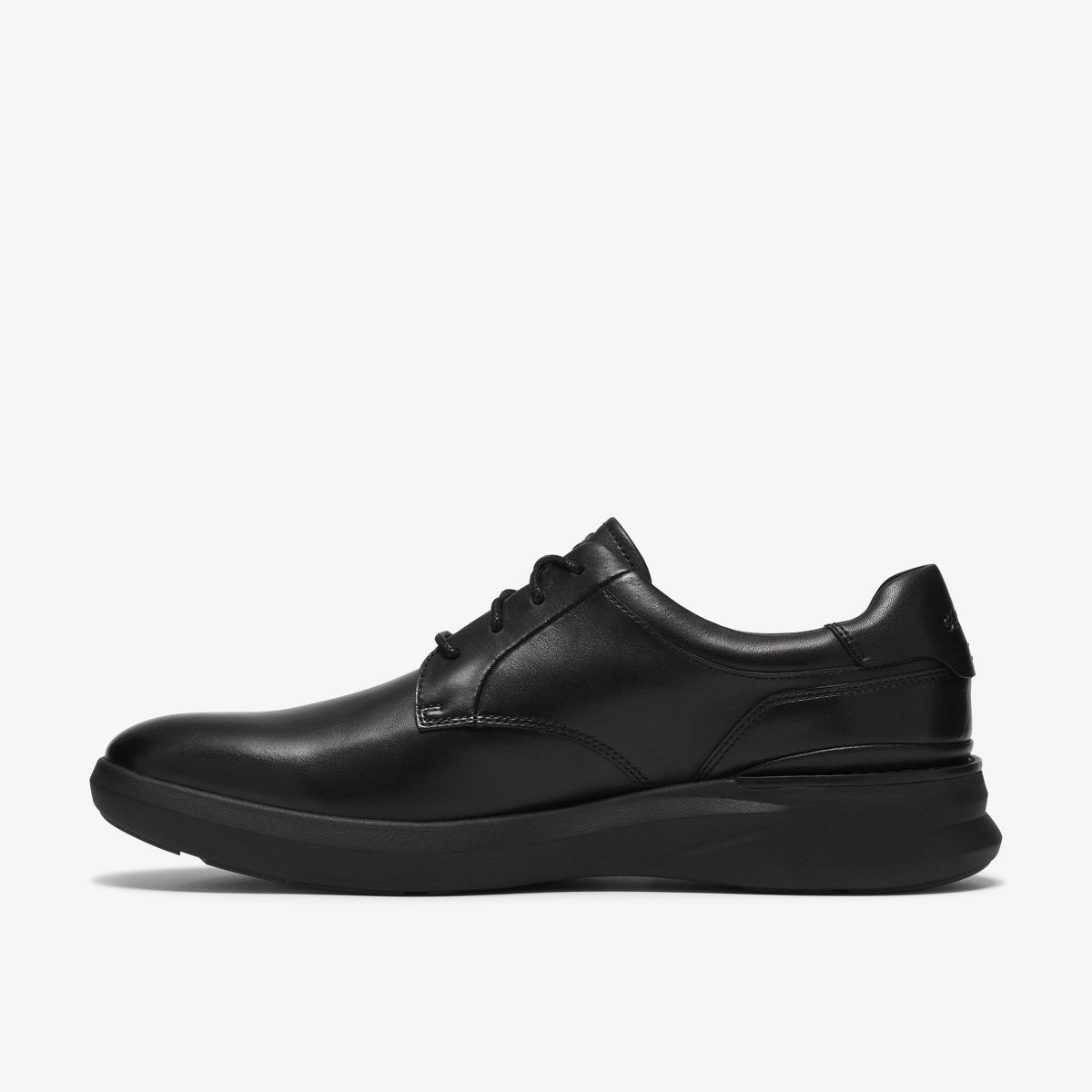 Clarks Mens Code Hybrid Plain Black Smooth Shoes - thumbnail 2