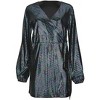 VENUS Womens Belted Metallic Mini Dress - 3 of 4