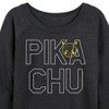Women's - Pokémon - Pika Blocks Lightweight French Terry Wide Neck Long Sleeve Shirt - 2 of 4