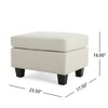 Kumasinova Contemporary Upholstered Ottoman with Birch Wood Legs, 24" Foot Stool, Versatile Ottoman Bench, Entryway Padded Footstool, End of Bed Bench - 3 of 4