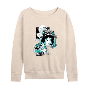 Women's - Disney Princess - Jasmine Pop Lightweight French Terry Wide Neck Long Sleeve Shirt - 1 of 4