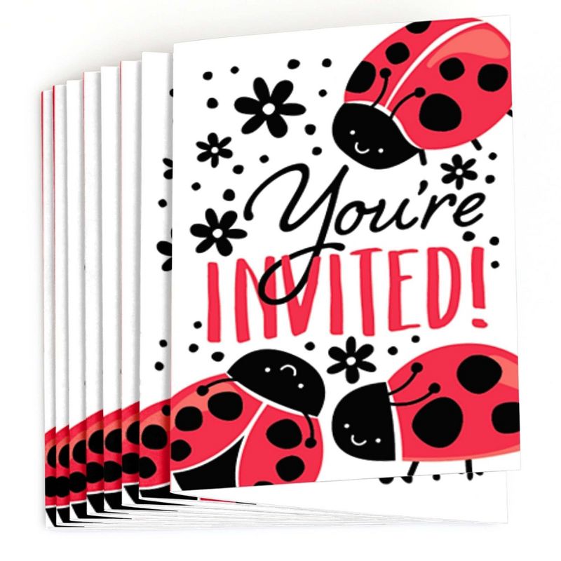 Big Dot of Happiness Happy Little Ladybug - Fill In Baby Shower or Birthday Party Invitations (8 count), 2 of 7