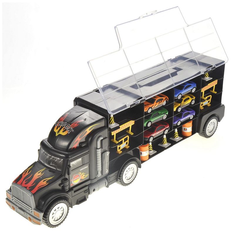 Insten 20" Transport Carrier Truck with 6 Cars, Vehicle Play Set Toys for Kids, 4 of 8