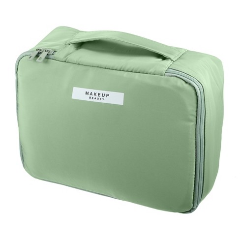 Unique Bargains Green Makeup Bag Cosmetic Travel Bag Large Makeup