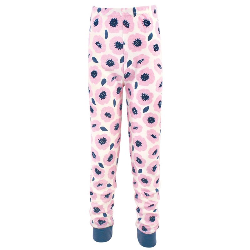 Touched by Nature Toddler and Kids Girl Organic Cotton Tight-Fit Pajama Set, Blossoms, 3 of 5
