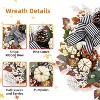 TackView 20" Fall Thanksgiving Wreaths for Front Door, Fall Decorations for Home Pumpkin Wreath with Bow Leaves Pine Cones, Autumn Wreath - 3 of 4