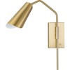 Progress Lighting Cornett 1-Light Swing Arm Wall Sconce, Brushed Gold, Metal Reflector Shade - 2 of 4