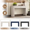 Entryway Table with Fluted Design Modern Console Table with Storage Oval Top and 2 Drawers for Entryway and Living Room Champagne White - 4 of 4