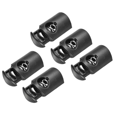 Unique Bargains Plastic Cord Lock Spring Rope End Stop Toggle Stoppers For  Outdoor Camping Black 5 Pcs : Target