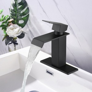 PAGED Waterfall Spout Bathroom Faucet Single Handle Bathroom Sink Faucet with Waterfall Nozzle Design, Faucet for Bathroom - 1 of 4