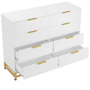 8 Drawer Dresser with Metal Handles,Modern Wood Chest of Drawers,Sturdy Metal-Framed Bedroom Furniture with Deep Drawers - 1 of 4