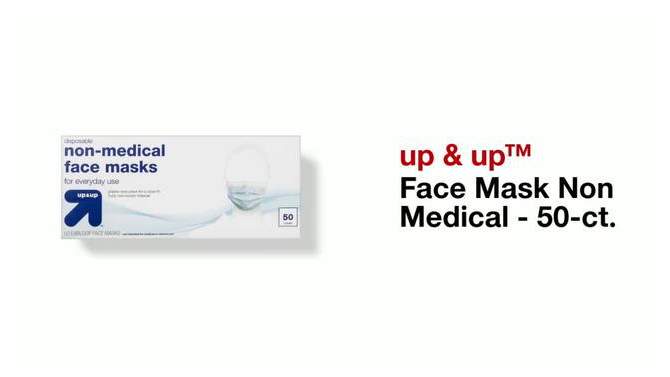Face Mask Non Medical - 50ct - up &#38; up&#8482;, 2 of 5, play video