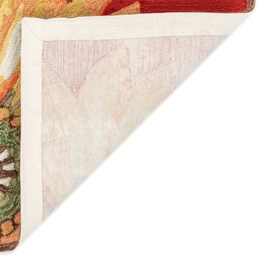 Sunflower Bliss Red Synthetic 31" Rectangular Indoor/Outdoor Rug