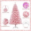 Acekool 6FT Pink Snow Flocked Tree with Multicolor Lights, Prelit Artificial Pine, Holiday Decor for Home, Office, Party - 4 of 4