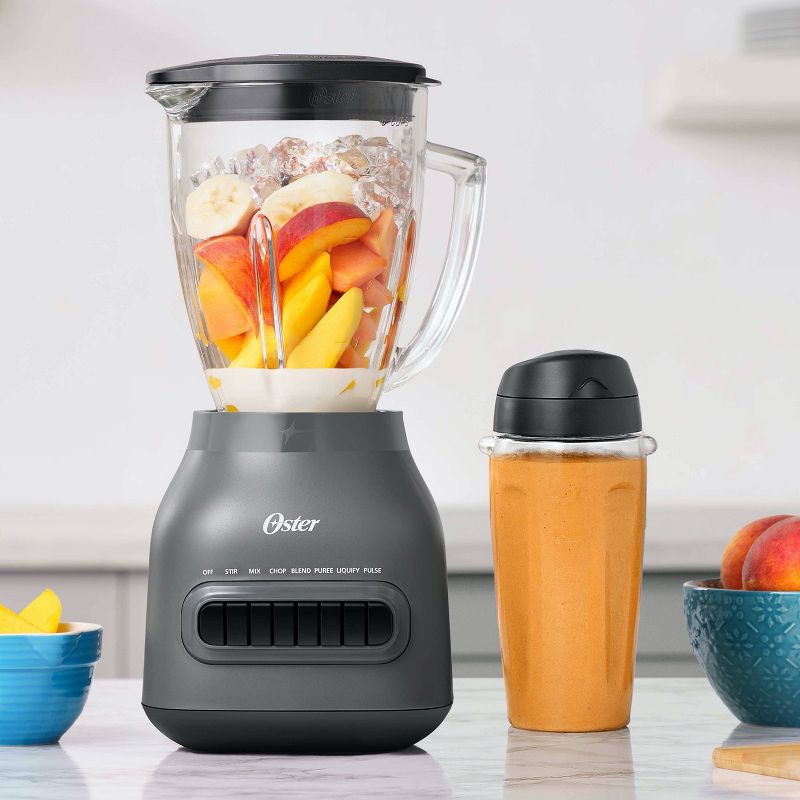 Oster Easy-to-Clean Blender with Dishwasher-Safe Glass Jar with a 20 oz. Blend-n-Go Cup, 4 of 7