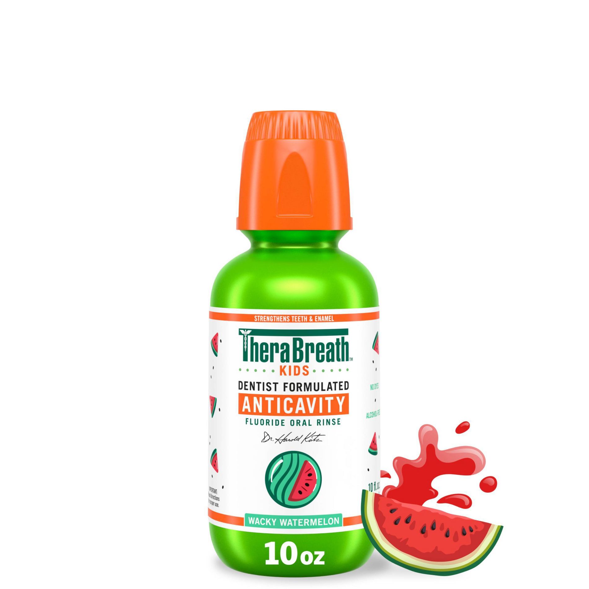 TheraBreath Kids Mouthwash with Fluoride - Wacky Watermelon - 10 fl oz
