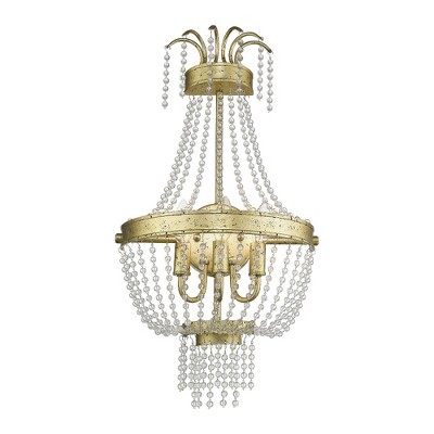 Valentina Winter Gold 3-Light Sconce with Clear Crystals