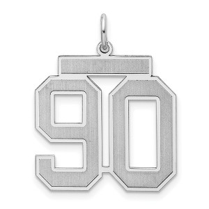 Black Bow Jewelry Sterling Silver, Jersey Collection, Large Number 90 Pendant - 1 of 4