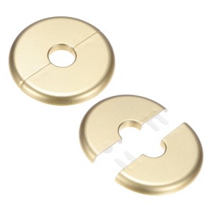 Unique Bargains Wall Split Flange Self-Adhesive Plumbing Cover Plates ABS Faucet Escutcheons 2 Pcs - 1 of 4