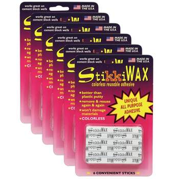 StikkiWorks StikkiWAX™ Adhesive Bars/Sticks, 6 Per Pack, 6 Packs