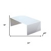HomeRoots 24" White Glass Sled Coffee Table - 3 of 4