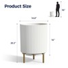 FONTOI Round Planter Pot with Stand, Indoor Outdoor Flower Planters for Garden Living Room Backyard, White, 14.8"*20.3"*14.8" - 3 of 4
