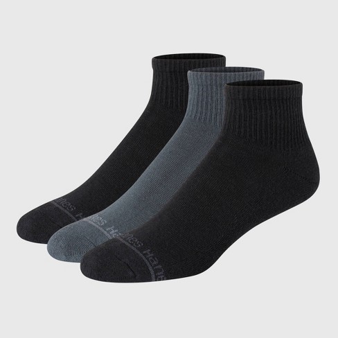 Hanes Premium Men's Cushioned Crew Socks 3pk - Black 6-12