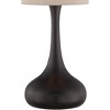360 Lighting Modern Table Lamps 24.5" High Set of 2 Espresso Bronze Metal Droplet Cylinder Drum Shade for Living Room Family Bedroom Bedside - 3 of 4