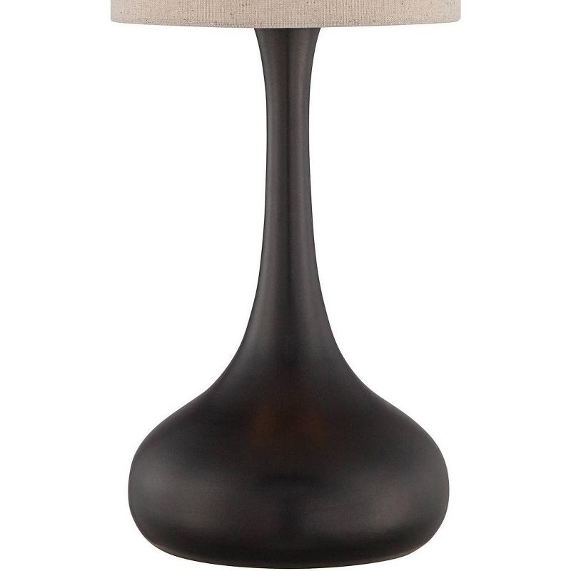 360 Lighting Modern Table Lamps 24.5" High Set of 2 Espresso Bronze Metal Droplet Cylinder Drum Shade for Living Room Family Bedroom Bedside, 3 of 6