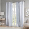 VYNXARIA 50x84" Poly Printed Curtain Panel with Tufted Stripe and Lining White/Navy(Single Panel) - 2 of 4