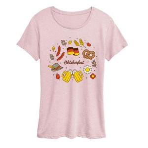 Women's - Instant Message - Oktoberfest Icons Short Sleeve Graphic T-Shirt - 1 of 4