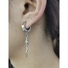 Clip-On Black Punk Sword Earrings – Hypoallergenic Stainless Steel Fake Pierced Drop for Men & Women - 4 of 4