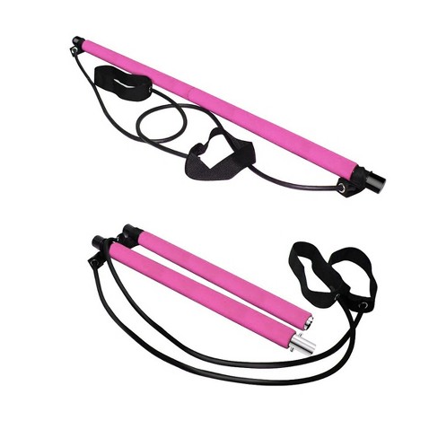 Pilates Bar Kit with Resistance Bands for Men and Women | 3 Set Exercise  Resistance Bands – Pilates Bar with Non-Slip Foot Belts | Home Gym Workouts