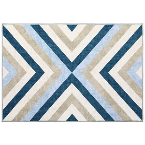 Geometric Area Rug for Living Room Washable Rug Bedroom Carpet Modern Low Pile Rugs for Dorm Nursery Kids Room Home Decor - 1 of 4