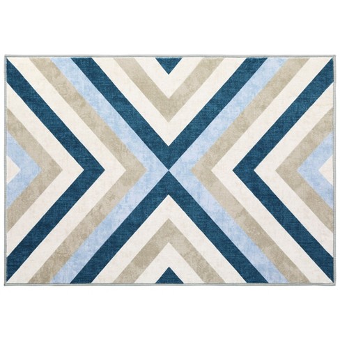 Geometric Area Rug for Living Room Washable Rug Bedroom Carpet Modern Low Pile Rugs for Dorm Nursery Kids Room Home Decor - image 1 of 4