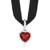 Ross-Simons 1.90 Carat Garnet Heart Pendant Choker Necklace With Black Velvet Cord and Sterling Silver Size 13 - 3 of 4