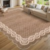 Washable Modern Scalloped Rug Non Slip Low Pile Rug Soft Contemporary Floor Cover Foldable Indoor Carpet for Living Room Bedroom Playroom Nursery - 2 of 4