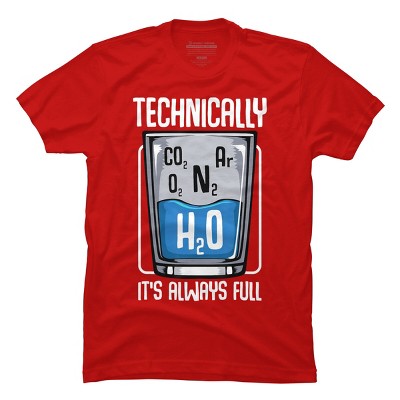 Men's Design By Humans The Glass Is Always Full By tranbabaolam1 T-Shirt