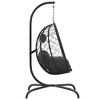 vidaXL Hanging Egg Chair with Cushion Anthracite Poly Rattan&Steel - 4 of 4