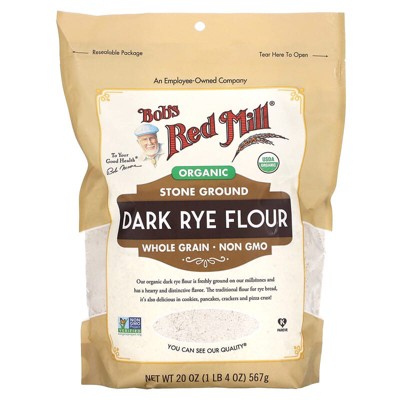 Bob's Red Mill, Organic Dark Rye Flour, Whole Grain, 20 oz