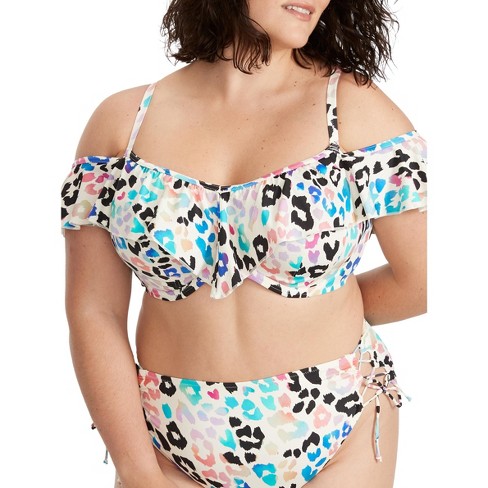 Elomi Plus Size Pebble Cove Ruffle Underwire Bikini Top & Reviews