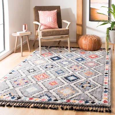 Gray Diamond Flat Woven Synthetic Area Rug, 3' x 5'