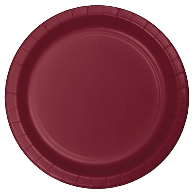 Burgundy Red 7" Dessert Plates - 24ct