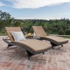 GDFStudio Olivia Outdoor Wicker 3 Piece Armless Folding Chaise Lounge Chat Set with Cushions - 2 of 4