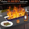 44 Inch Propane Fire Pit Table, 50000BTU Rectangle Fire Table with Cover & Rain Cover, Sturdy Steel and Iron Fence Surface, CSA Safety Certified - 2 of 4