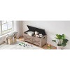 Barn Style Wooden Storage Chest with Lift Top, 2 Safety Hinges, Padded Seat Cushion, Side Handles, Large Organizer Bench - 2 of 4