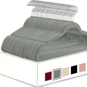 KTMBDW Premium Quality Space Saving Luxurious Velvet Hangers - Ultra Thin Non Slip Suit Hangers - 50 Pack - 1 of 4