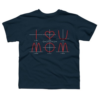 Boy's Design By Humans I Love You Mom Math Equations By WatercolorFun T-Shirt